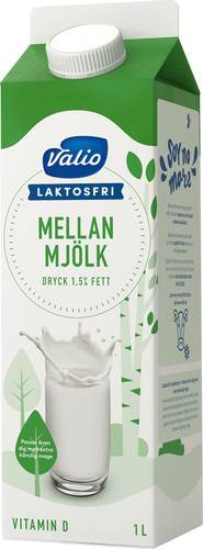 Mellanmjölk 1,5%, laktosfri, 1 l