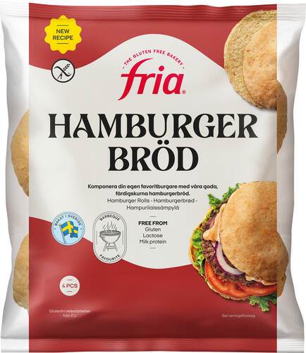Glutenfritt hamburgerbröd 4 st, 280 g