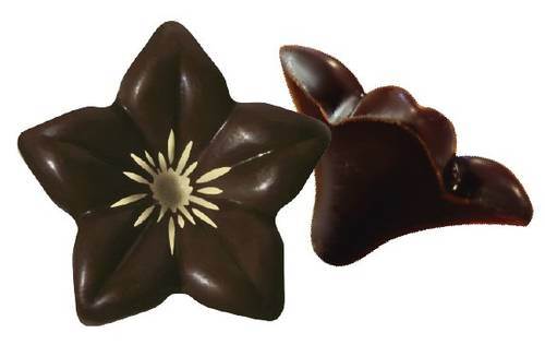 Chokladdekoration mörk blomma, 76 st à 2,7 g, 205 g