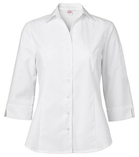 Damskjorta 1228 vit med 3/4 ärm, str XS, 55/45% bomull/polyester