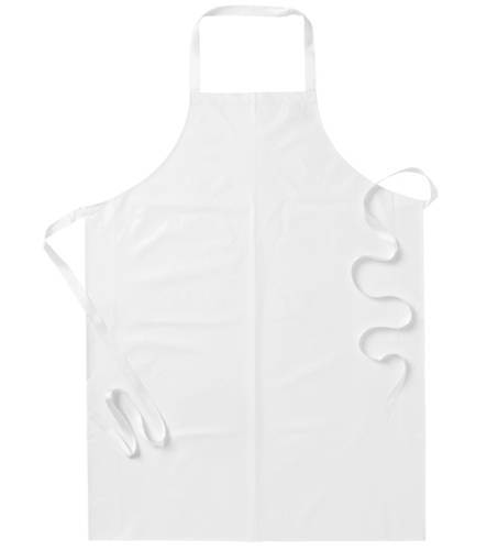 Förkläde 1338 vit utan ficka, B75 x H100 cm, plast