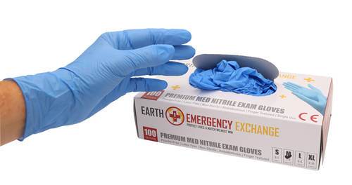 Nitrilhandske E3E, Medium, opudrad, 100 st