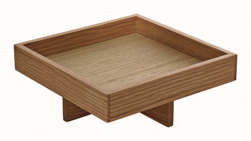 Bricka/caddy Playground Ananti på fot, square 18 x 18 cm, H 10,9 cm, eg