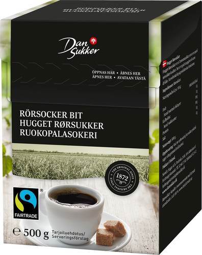 Rörsocker, bitar, Fairtrade, 500 g
