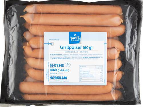 Grillpølse til IKEA, 60 g/stk, 1560 g