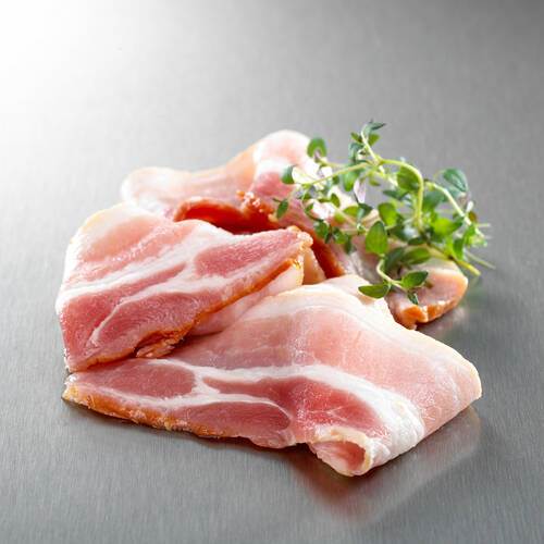 Bacon i skiver, vakuum, ca. 18 g pr. skive, 1 kg