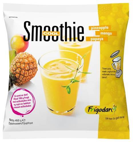 Gul frugtblanding til smoothies, 12 x 450 g
