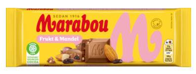 Marabou Mjölkchoklad, Frukt och Mandel, 100 g